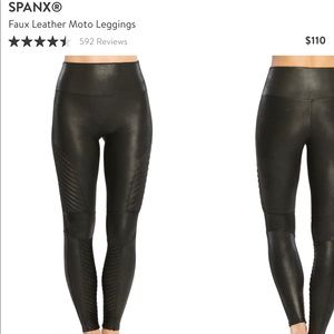 Spanx Faux Leather Moto Leggings 1X